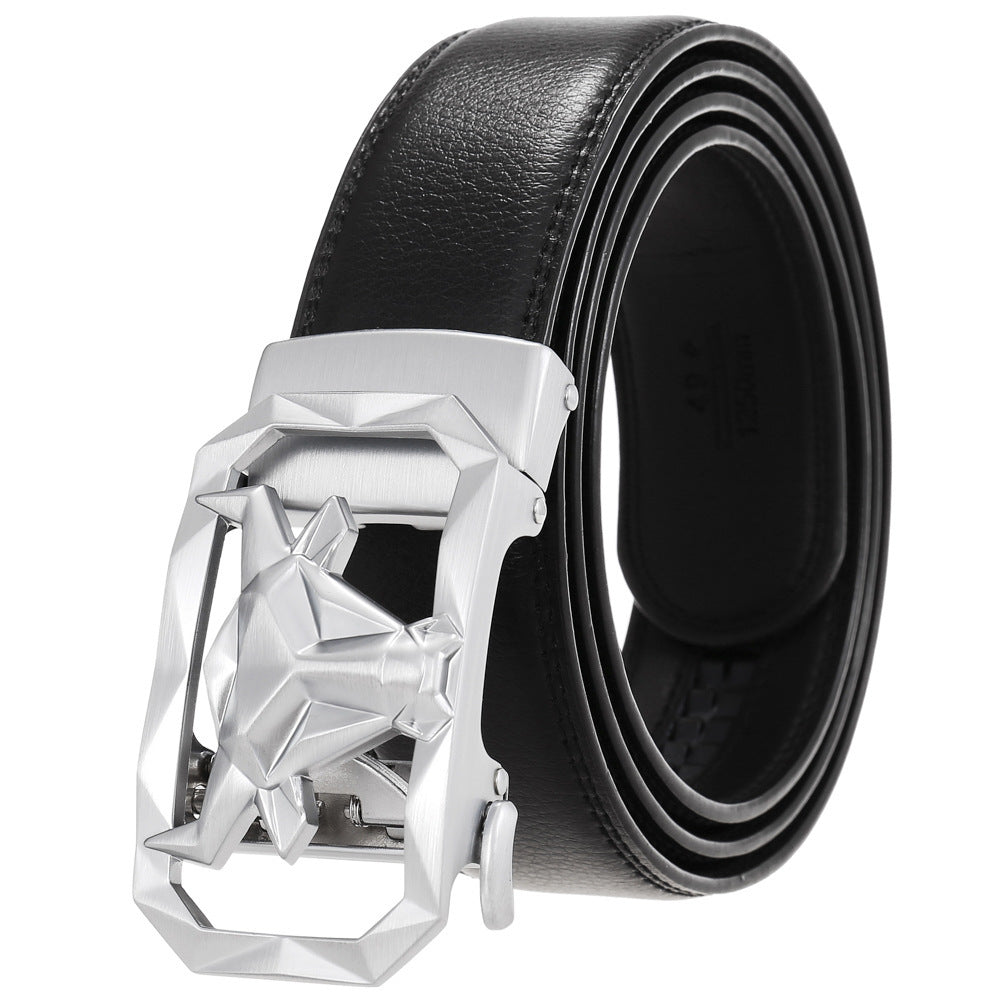 Fashion Men's Leather Belt Alloy Automatic Buckle baaa1509 5ffe 4962 9340 de3d80c3303f
