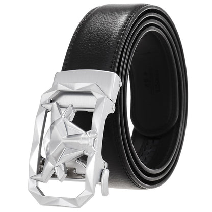 Fashion Men's Leather Belt Alloy Automatic Buckle baaa1509 5ffe 4962 9340 de3d80c3303f