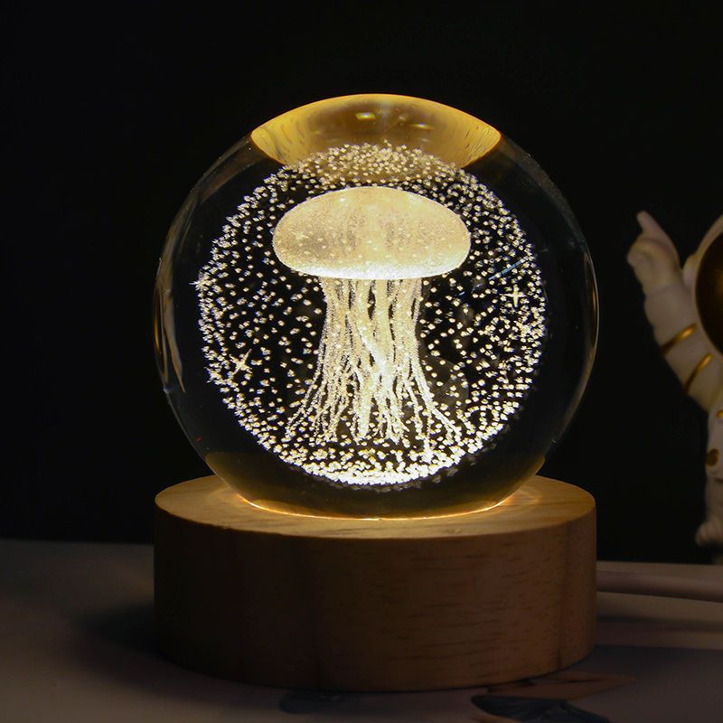 Luminous Starry Sky And Planets Moon Moon Crystal Ball Small Night Lamp Projection Ambience Light Creative Gift New Strange G