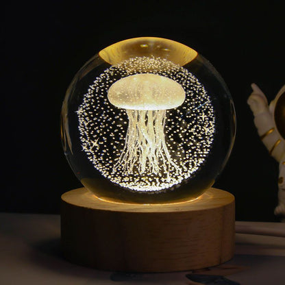 Luminous Starry Sky And Planets Moon Moon Crystal Ball Small Night Lamp Projection Ambience Light Creative Gift New Strange G