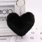 Heart-shaped Fur Ball Keychain Rex Rabbit Plush Car Pendant baed860a 84f1 45bf bafd 9b61ce33fc57
