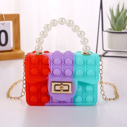Coin Purse Children's Double-sided Bubble Pearl Tote Chain Bag baf5fd57 c65e 43d1 938f 73f00d02d656