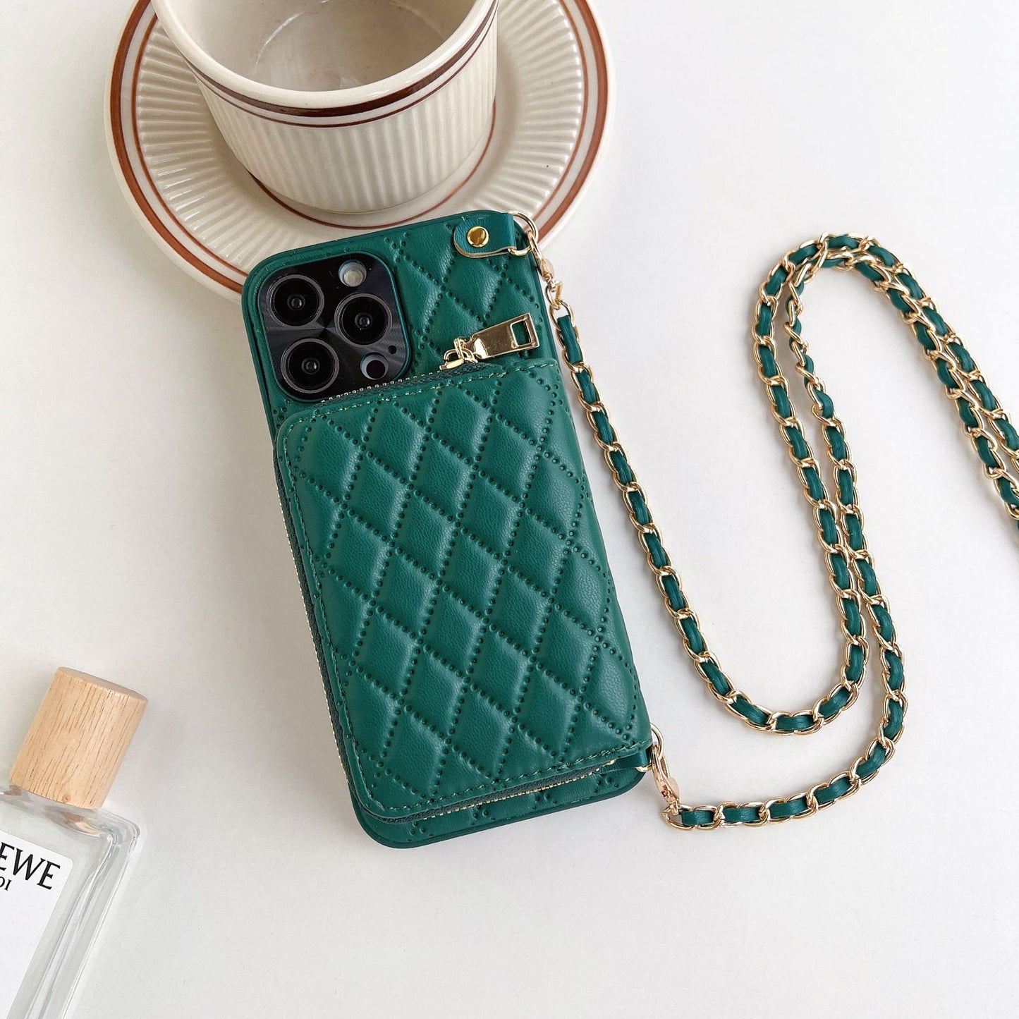 Crossbody Card Insert Case Luxury Rhombus Lamb Skin baf6cb02 a3de 44bf aa8c fe5028bf2e0c