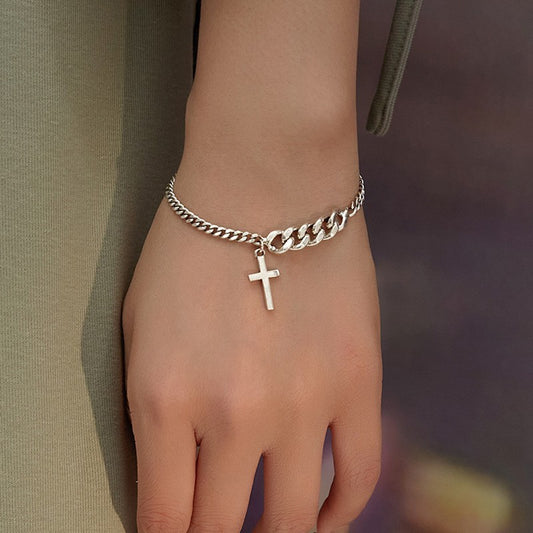 Creative Simple Cross Personalized Hip Hop Ins Bracelet Single Layer Twist Geometric Ornament bb07512d c63f 47c7 b326 ca679ff