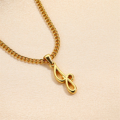 Simple Elegant Necklace Stainless Steel 18K Gold Mini English Letter Pendant bb275387 89d0 472d 880f 6131404f79f3