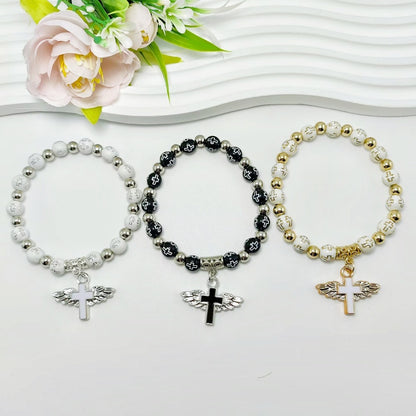 Rosary Bracelet Bronzing Acrylic Cross Bead Bracelet bb41979b 17d1 4889 aa0d 93cf1ec38de7