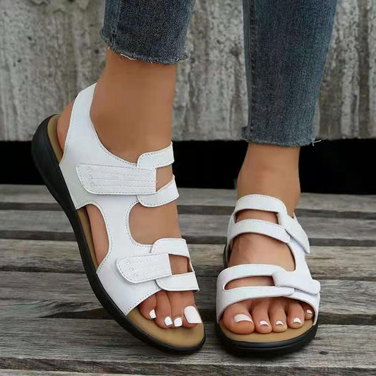 Wedge Hook And Loop Fastener Platform Large Size Casual Beach Sandals bb5604ad ef8d 4eaa bcf0 d1bae801240d