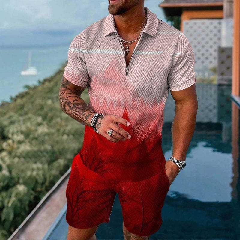 Fashion Casual Zipper Short Sleeve Suit bb5e856c e01d 4703 b9df 6e6066c35770