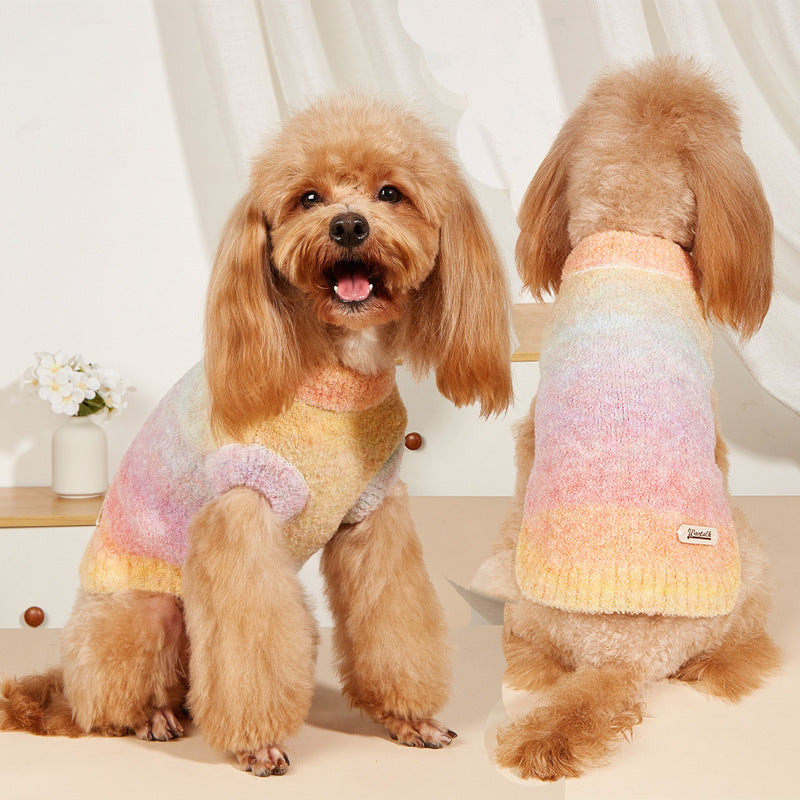 Soft Glutinous Rainbow Circle Dopamine Pet Sweater bb76cf10 da02 44d0 befe 5fd26bac7bf9