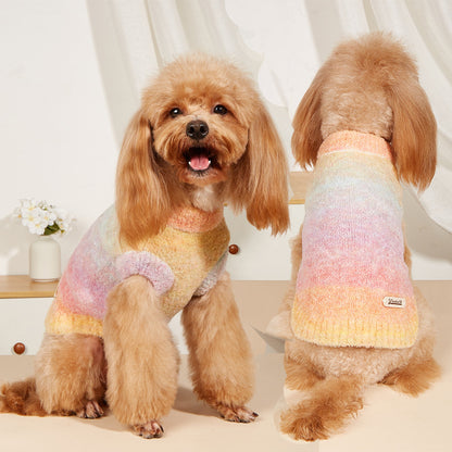Soft Glutinous Rainbow Circle Dopamine Pet Sweater bb76cf10 da02 44d0 befe 5fd26bac7bf9