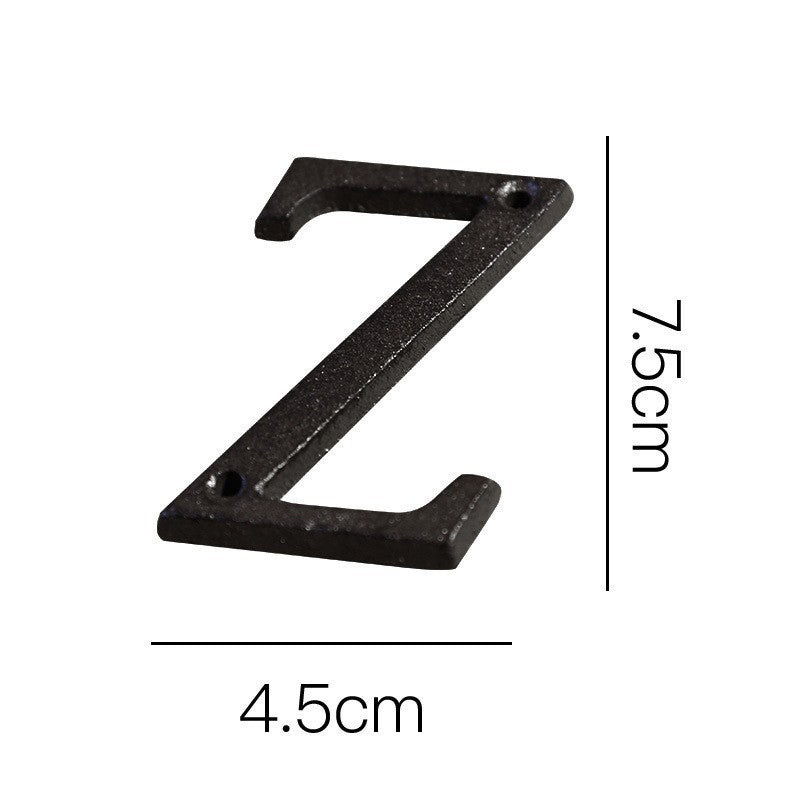 European-style Retro Cast Iron Three-dimensional Wrought Iron 26 English Letters Door Number bbcf9078 6156 4166 9cec 7ab15100