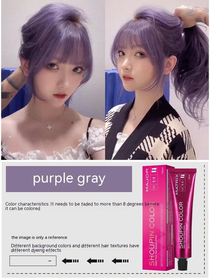 Ammonia-free Hair Color Paste Monochrome Paste Cover White Hair Multi-segment Color One-step Black Tea Gray Blue Black Hair D