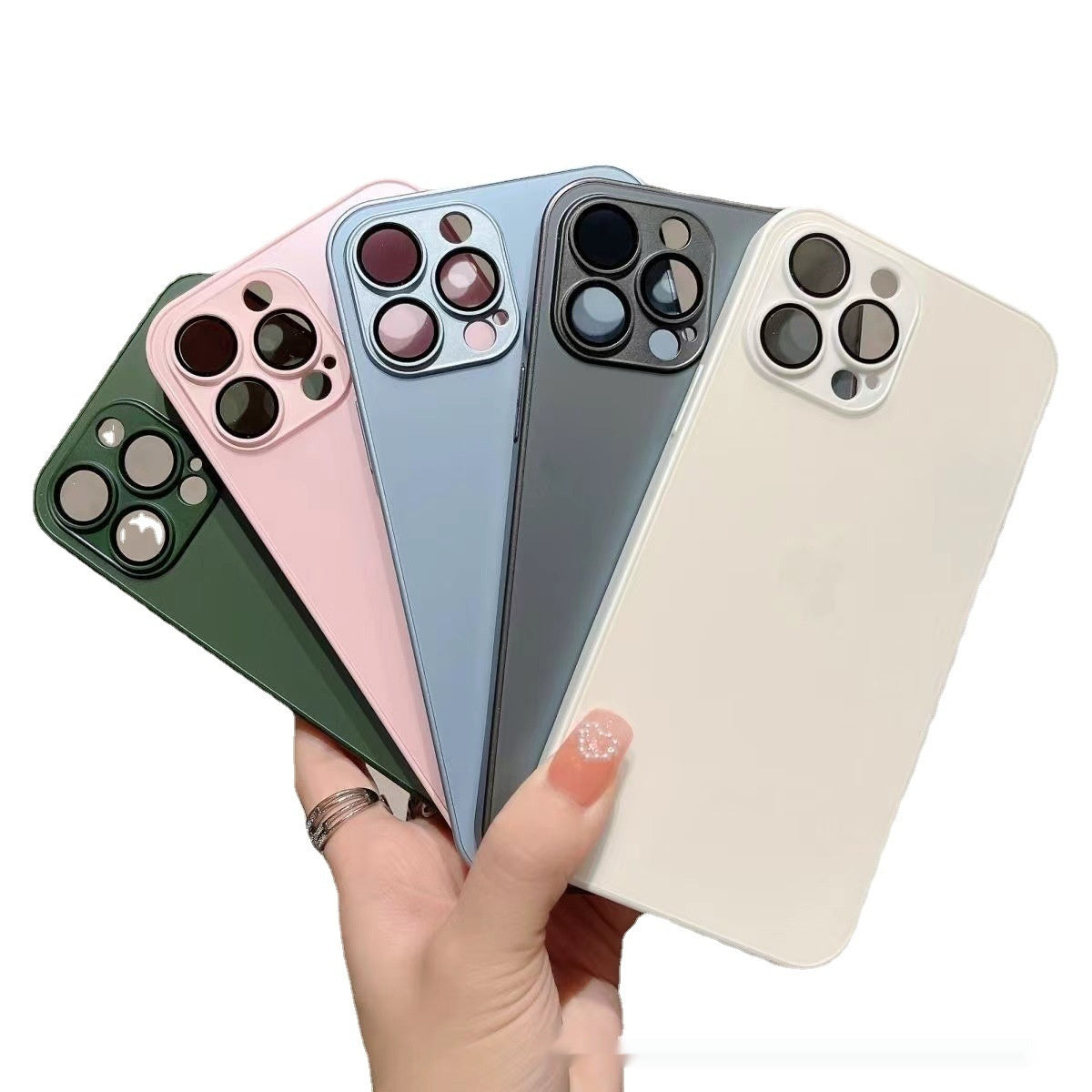 Frosted Glass Primary Color Comes With Lens Protector Phone Case - 图片 5