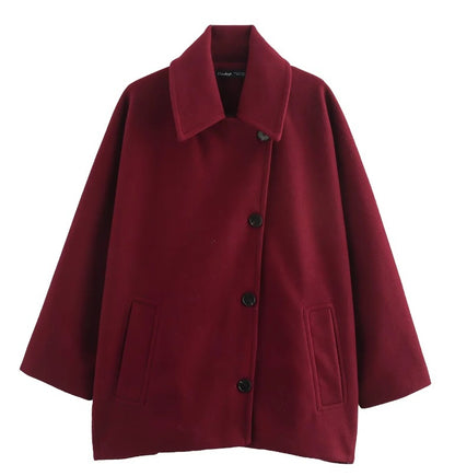 Winter Wool Blend Short Batwing Sleeve Woolen Overcoat Coat bbe2ca29 6dd9 4437 b63c 6450571953b6