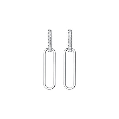 S925 Silver Geometric Hollow Line Diamond Oval Earrings Women bbe38a53 bac9 4189 87c9 b1492b16f4f3