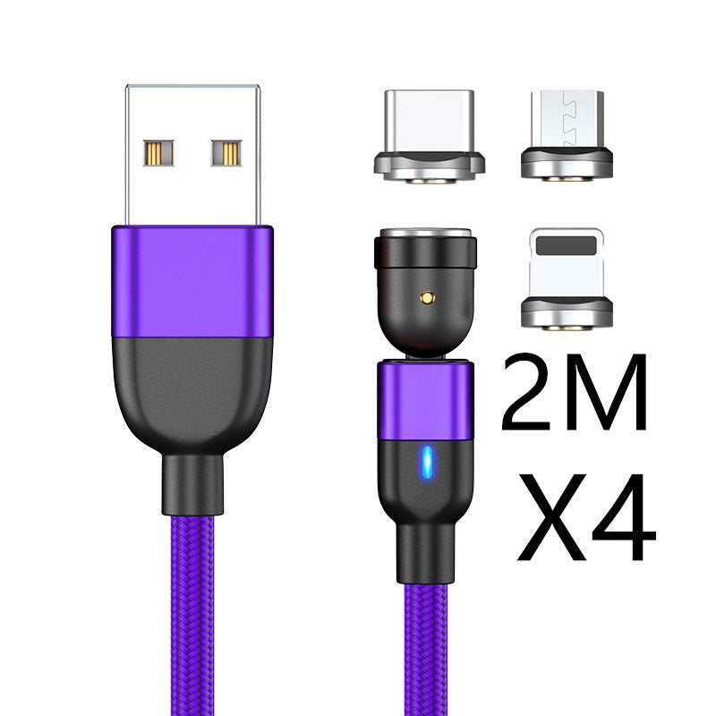 Magnetic Data Cable Threeinone 540-degree Rotation  Charging Cable Suitable - 图片 24