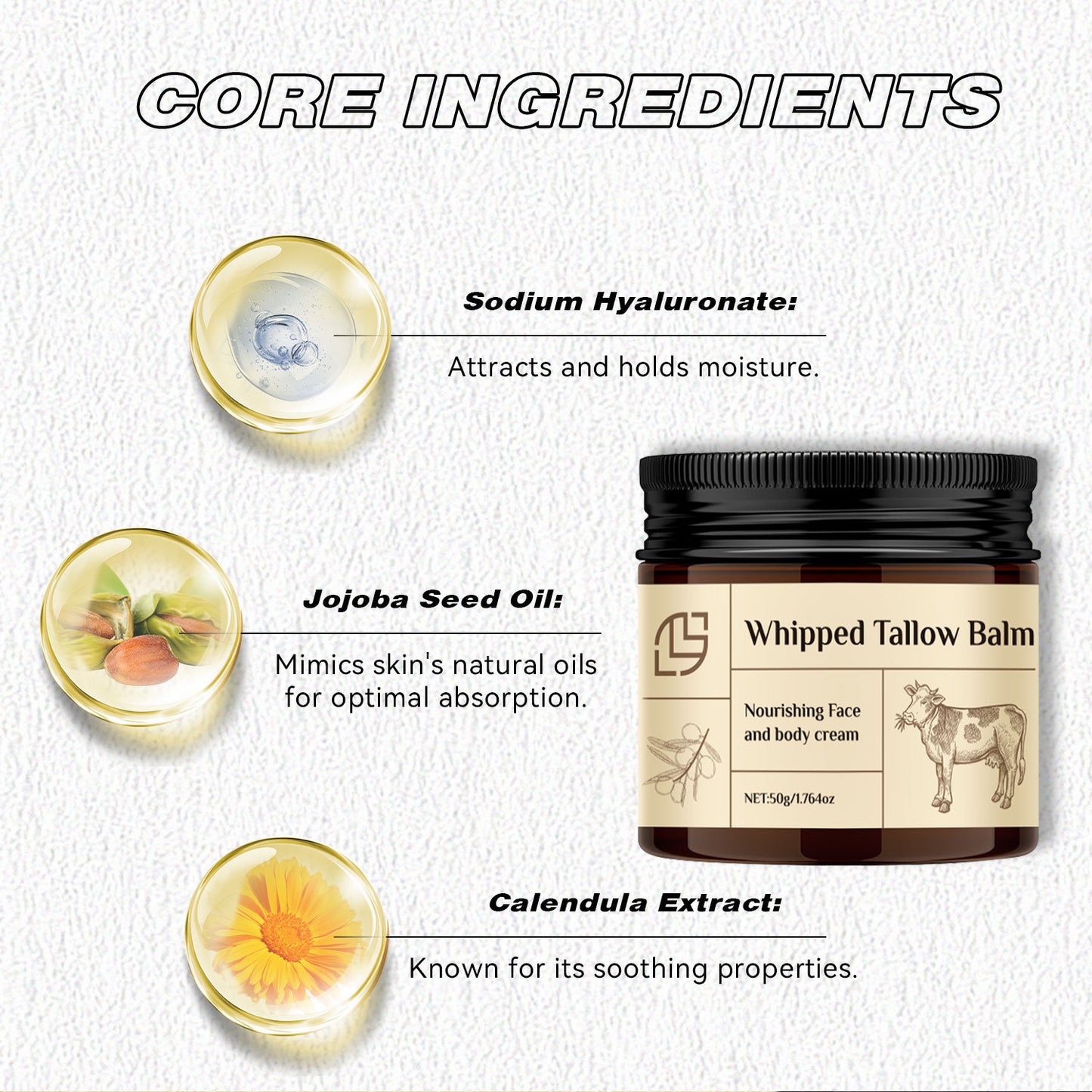 Beef Fat Cream 50g Whipped Tallow Balm Gentle Moisturizing bc0f5fc6 e86e 4900 9995 884b969fa938