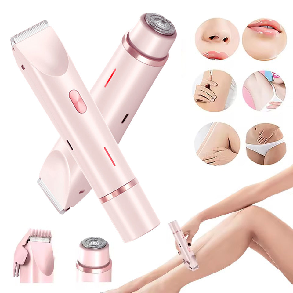 2 In 1 Hair Remover Women's Double Head Shaver Private Pubic Hair Trimmer Electric Razor Wet Dry Electric Body Hair - HD Wireless Product #2