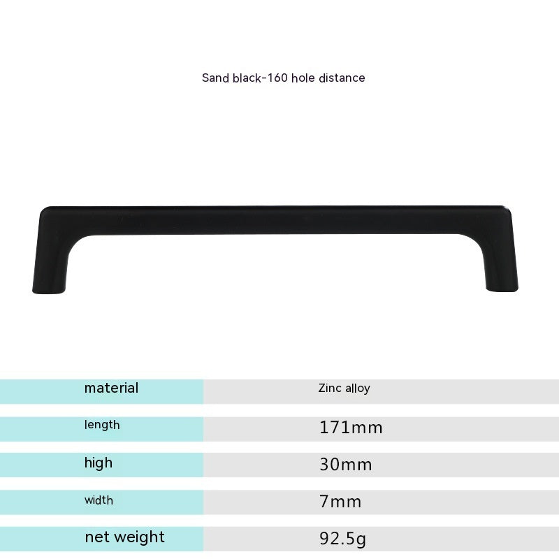 Nordic Cabinet Door Handle Modern Minimalist Black Gray Wardrobe Zinc Alloy Handle Kitchen Cabinet bc49128b 2e90 4512 8966 0e