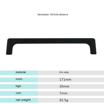 Nordic Cabinet Door Handle Modern Minimalist Black Gray Wardrobe Zinc Alloy Handle Kitchen Cabinet bc49128b 2e90 4512 8966 0e