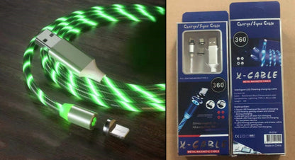 Mobile Phone Three-in-one Light-emitting Charging Streamer Magnetic Data Cable - 图片 8