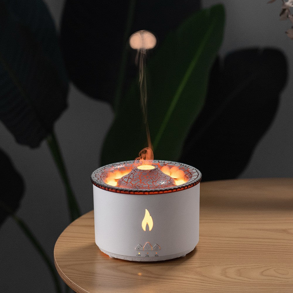 New Creative Ultrasonic Essential Oil Humidifier Volcano Aromatherapy Machine Spray Jellyfish Air Flame Humidifier Diffuser b