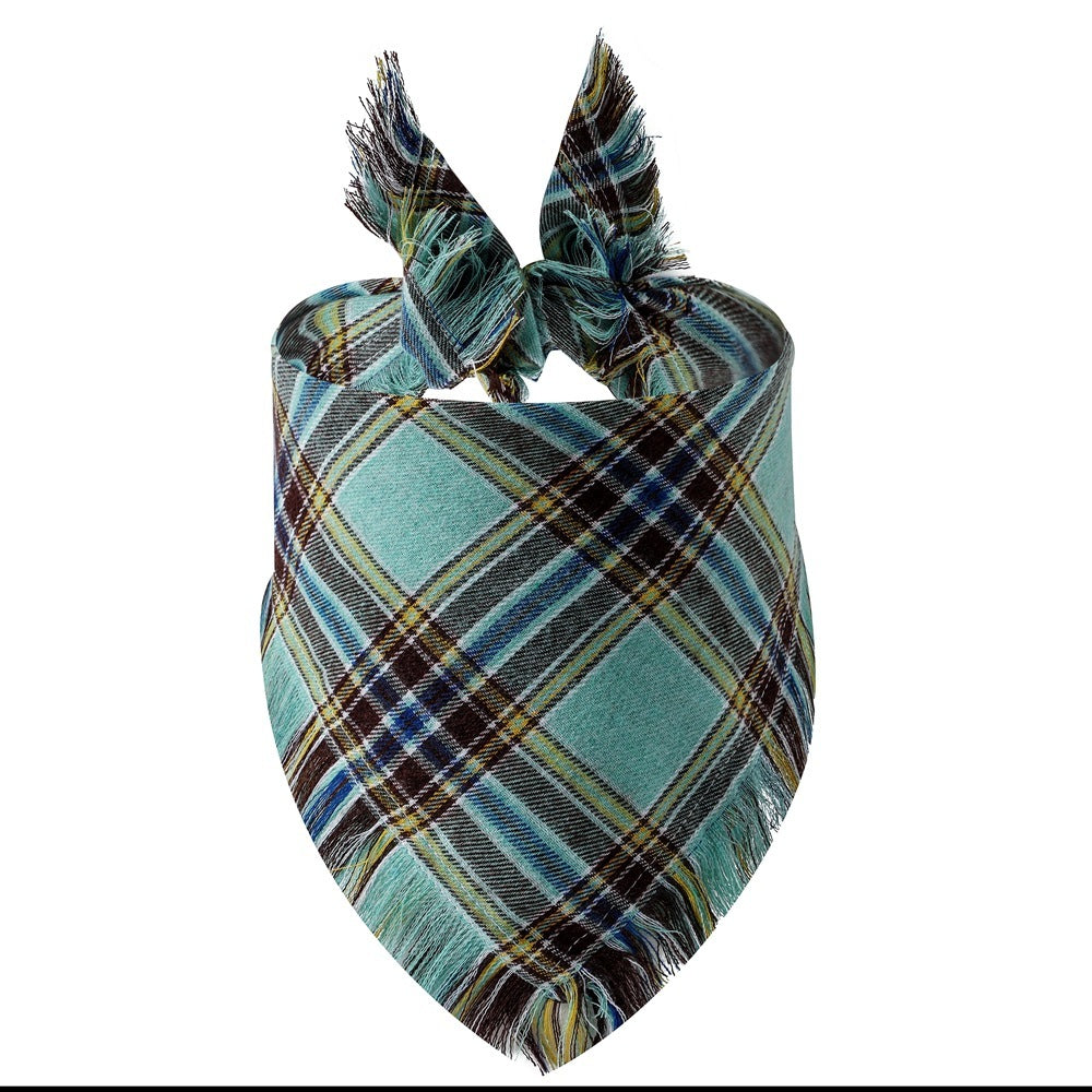 Plaid Tassel Triangle Scarf Pet Dog Pet bc8022b0 3ad4 43ff ba5a 66610c2cac92