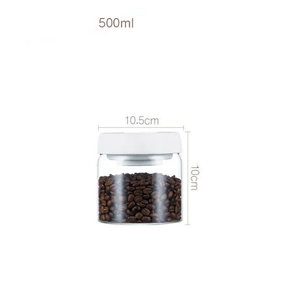 Vacuum Sealed Jug Set Black Coffee Beans Glass Airtight Canister Kitchen Food Grains Candy Keep Good Storage Jar Set Kitchen 