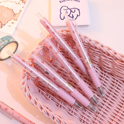 Cute Peach Press Gel Pen Korean Stationery Kawaii Gel Ink Rollerball Pens - 图片 3