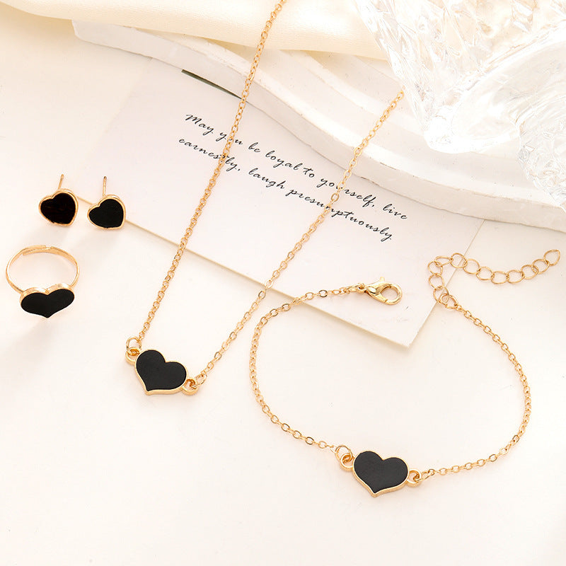 Simple Love Jewelry Women's Fashion Necklace Suit Heart Jewelry Set Gift For Her Fashion Party Jewelry bc9fbf8e 5eb7 4e17 b80