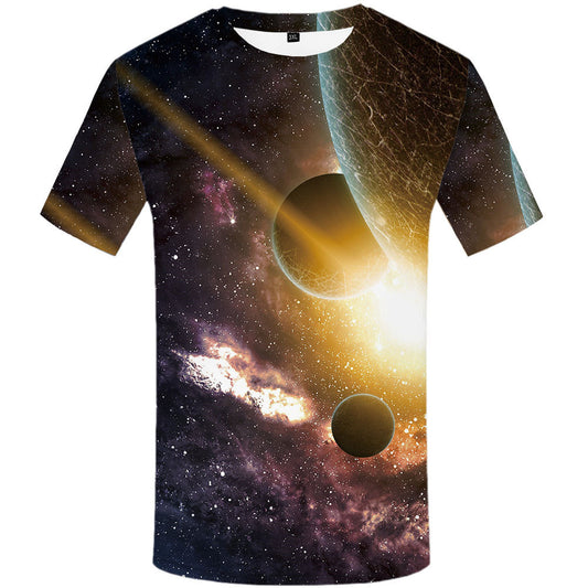 3d Printed Short Sleeve T-shirt Universe Galaxy Galaxy Short Sleeve - HD Wireless Product #1