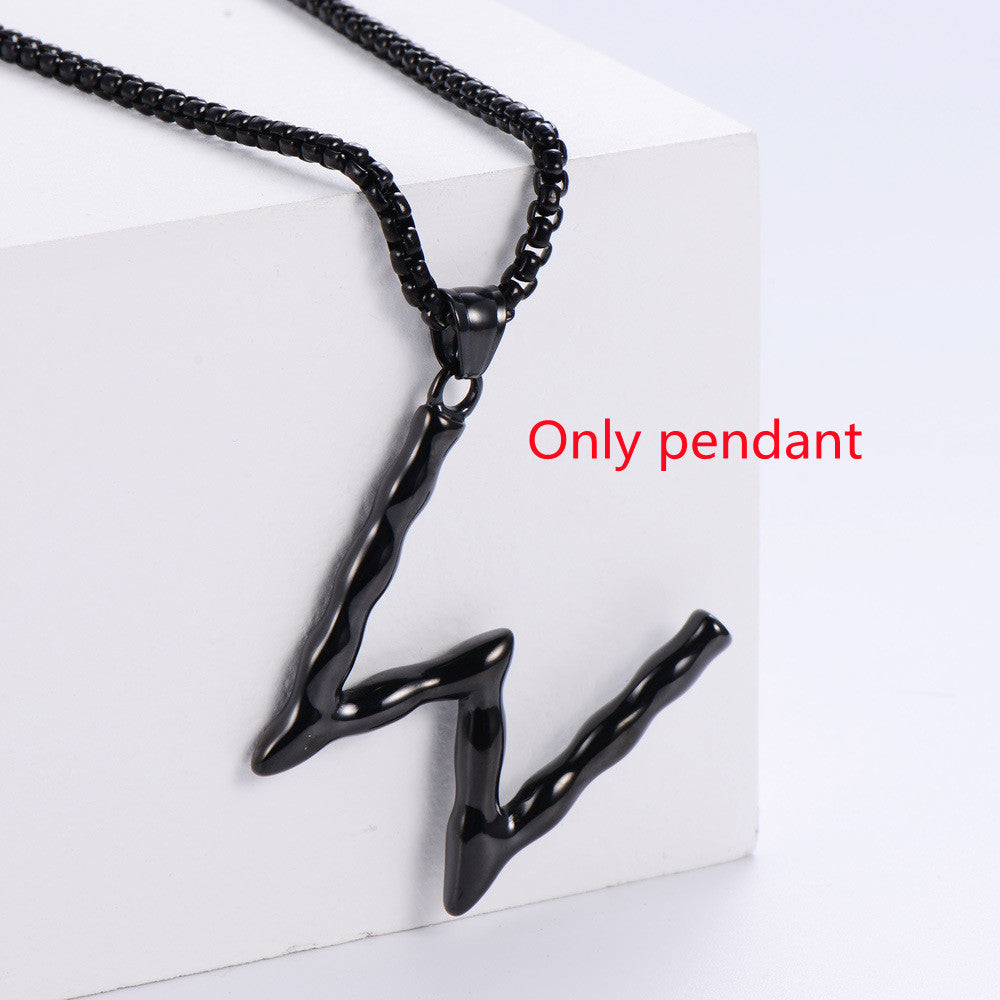 Three-dimensional 26 English Letter Pendant Necklace Fashion Jewelry Titanium Steel Couple Ornament bcbf2b13 b2ce 427c b1af 6