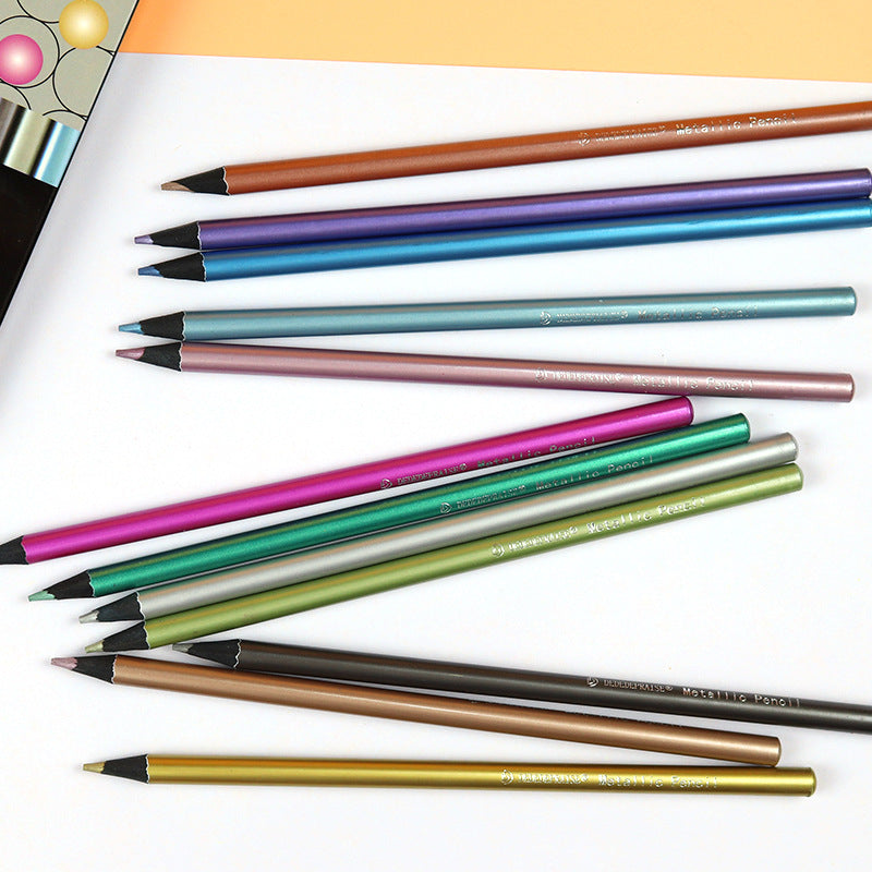 12-color Metallic Colored Pencils - 图片 5