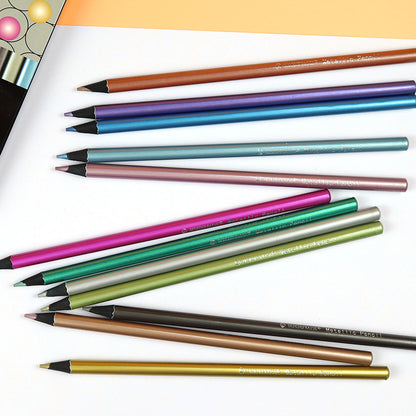 12-color Metallic Colored Pencils - 图片 5