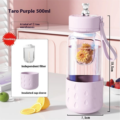 Tea Water Separation Magnetic Glass Water Cup Sealed Without Leakage Glass Tea Water Cup Infuser Tumbler Drinkware Water Bott
