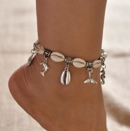 Fashion Shell Rice Beads Hand-Woven Adjustable Anklet Ocean Wind Beach Accessories bcee1212 dbb1 419d bcb8 d60571aee679