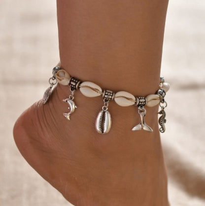 Fashion Shell Rice Beads Hand-Woven Adjustable Anklet Ocean Wind Beach Accessories bcee1212 dbb1 419d bcb8 d60571aee679
