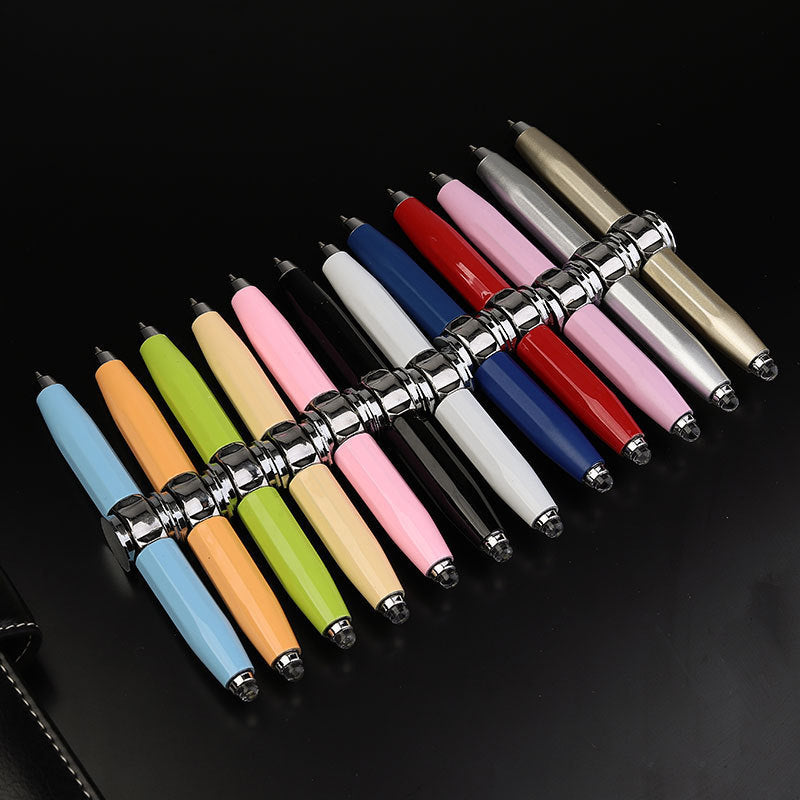 Creative Multi-Function LED Pen Spinning Decompression Gyro Metal Ballpoint Pen Fashion Office School Supplies Writing Pens b