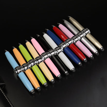 Creative Multi-Function LED Pen Spinning Decompression Gyro Metal Ballpoint Pen Fashion Office School Supplies Writing Pens b