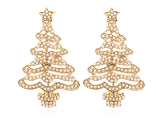 Hollow Out Christmas Tree Earrings With Diamonds bcf7809b 27e6 4890 87ea 3fd1e22bf01f