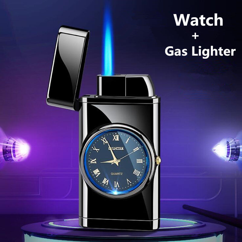 Personalized Creative Multifunctional Electronic Watch Cigarette Lighter-in-one Body Multi-purpose LED Flashing Lamp Gift Lig