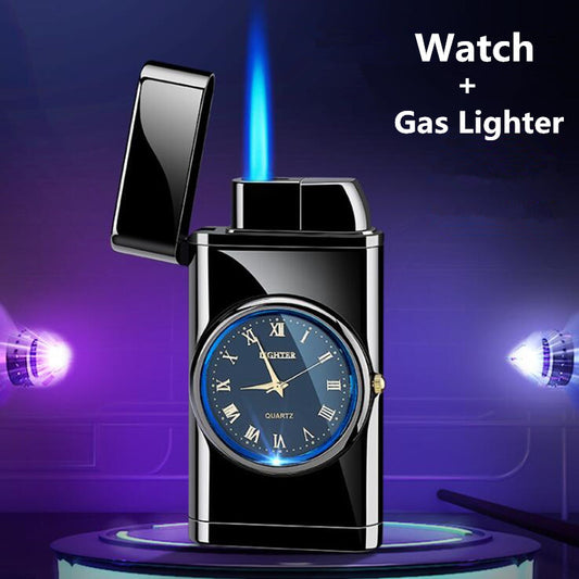 Personalized Creative Multifunctional Electronic Watch Cigarette Lighter-in-one Body Multi-purpose LED Flashing Lamp Gift Lig