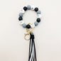 Cross-border Hot Selling Korean Velvet Tassel Cute Small Peach Heart Silicone Beads Bracelet Keychain Female Bracelet Car Sui