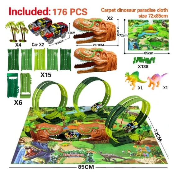 Children's Electric Assembled Track Racing Simulation Animal Tyrannosaurus Dinosaur Toy Puzzle Boy Gift bd437f82 c747 4381 be