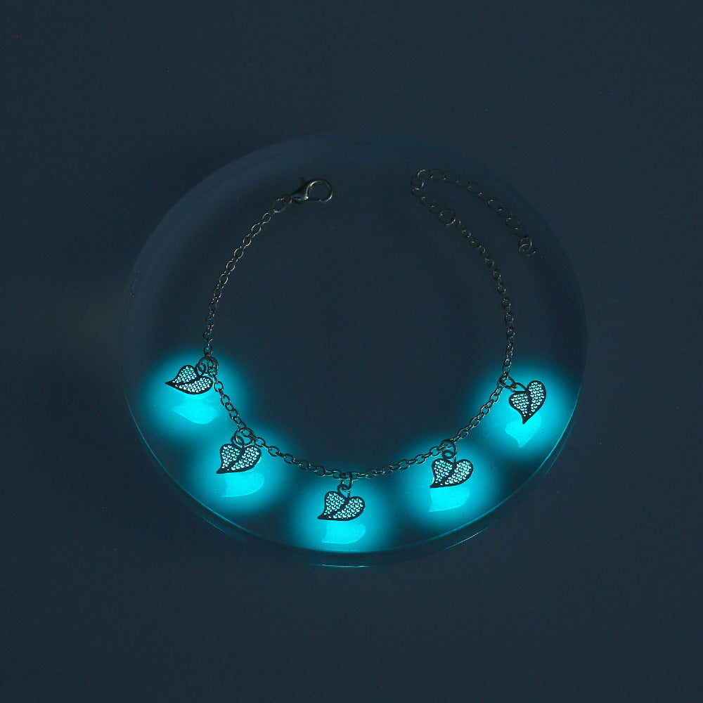 Halloween Personalized Creative Copper Sheet Dripping Oil Luminous Lucky Tree Leaf Pendant Bracelet bd4d7080 65cd 4618 b8de 5