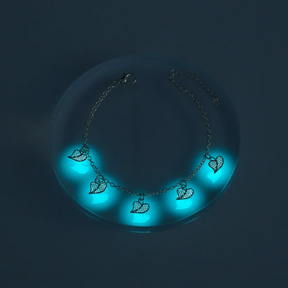 Halloween Personalized Creative Copper Sheet Dripping Oil Luminous Lucky Tree Leaf Pendant Bracelet bd4d7080 65cd 4618 b8de 5