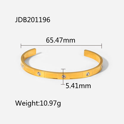 Fashionable And Versatile Gold-plated Stainless Steel Bracelets With Zirconia bd4e3aba e247 49de b4b9 2ca50a4d4196