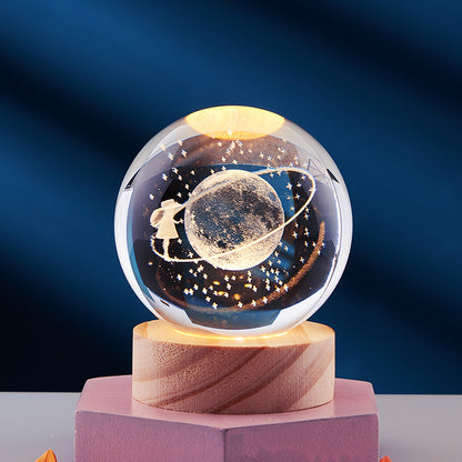 Crystal Ball 3D Inner Carved Solar System Glowing Night Lights Warm Bedside Light Festival And Kid Gift Night Lamp bd8b8899 7
