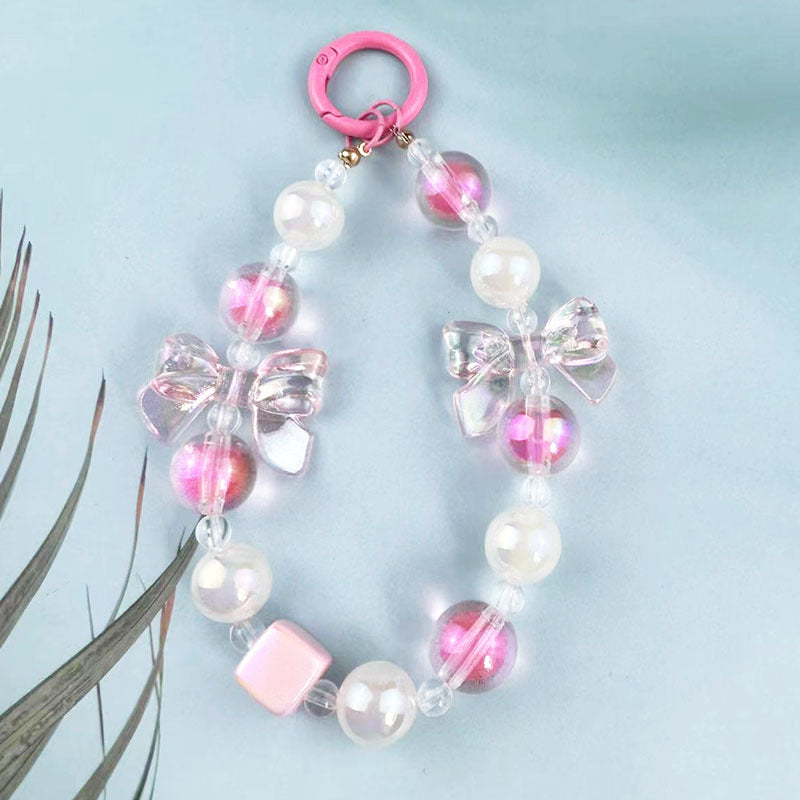 Bow Luminous Colorful Acrylic Beads Mobile Phone Charm Keychain bd8cbbd6 6ba4 4fbd a908 7b67397f64fd