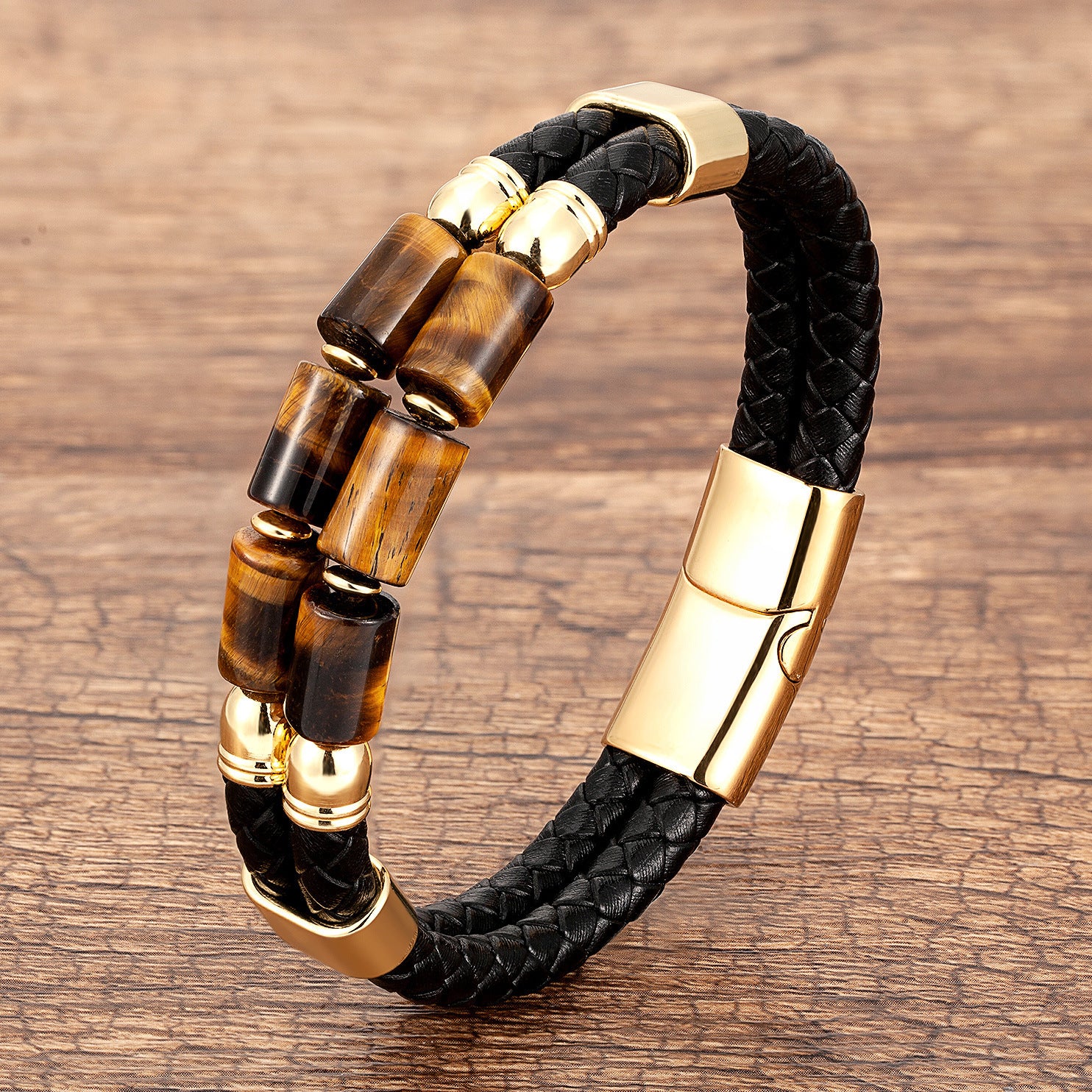 Men's Double-layer Simple Woven Leather Bracelet bd92e999 a67b 4f77 8e3a ac7904c1074e